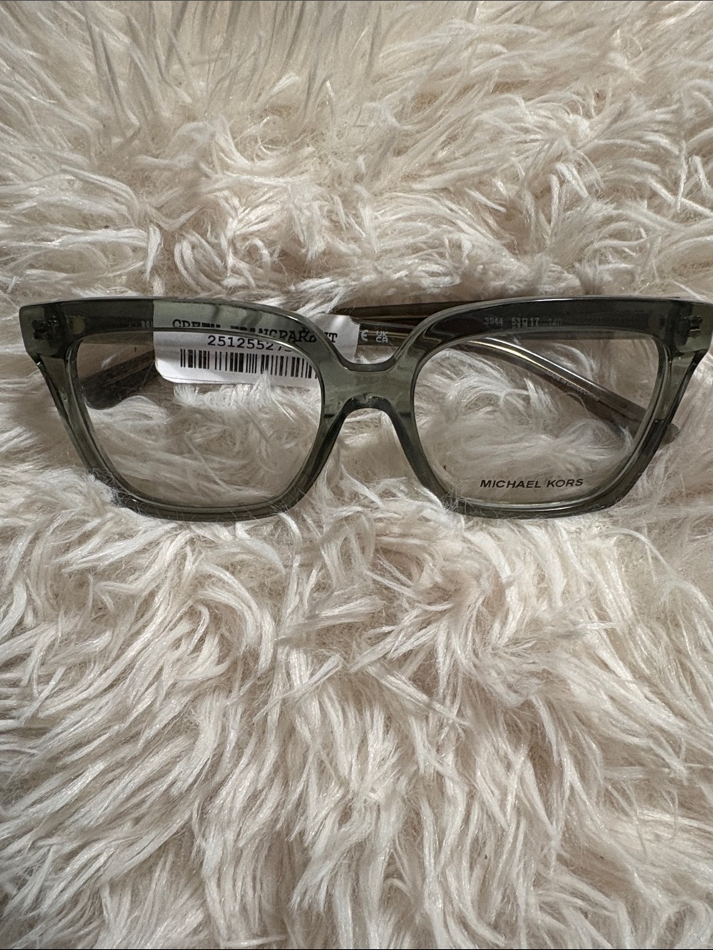 Michael Kors Women's Transparent Gray Square Glasses
